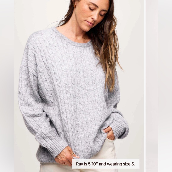 nuuds Sweaters - Nuuds Cable Crewneck Sweater in Heather Grey XL